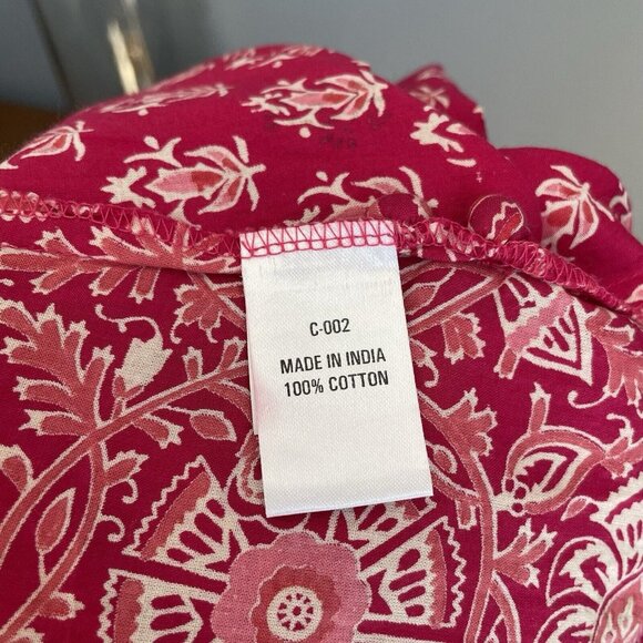 ANOKHI Hand Block Print Indian Cotton Dress Maxi Boho A-line Size XS Pink - Picture 8 of 9